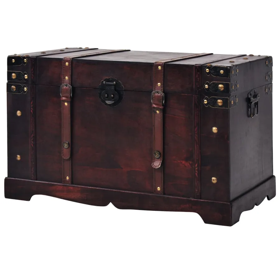 Coffre vintage de rangement bois 66 x 38 x 40 cm - 2