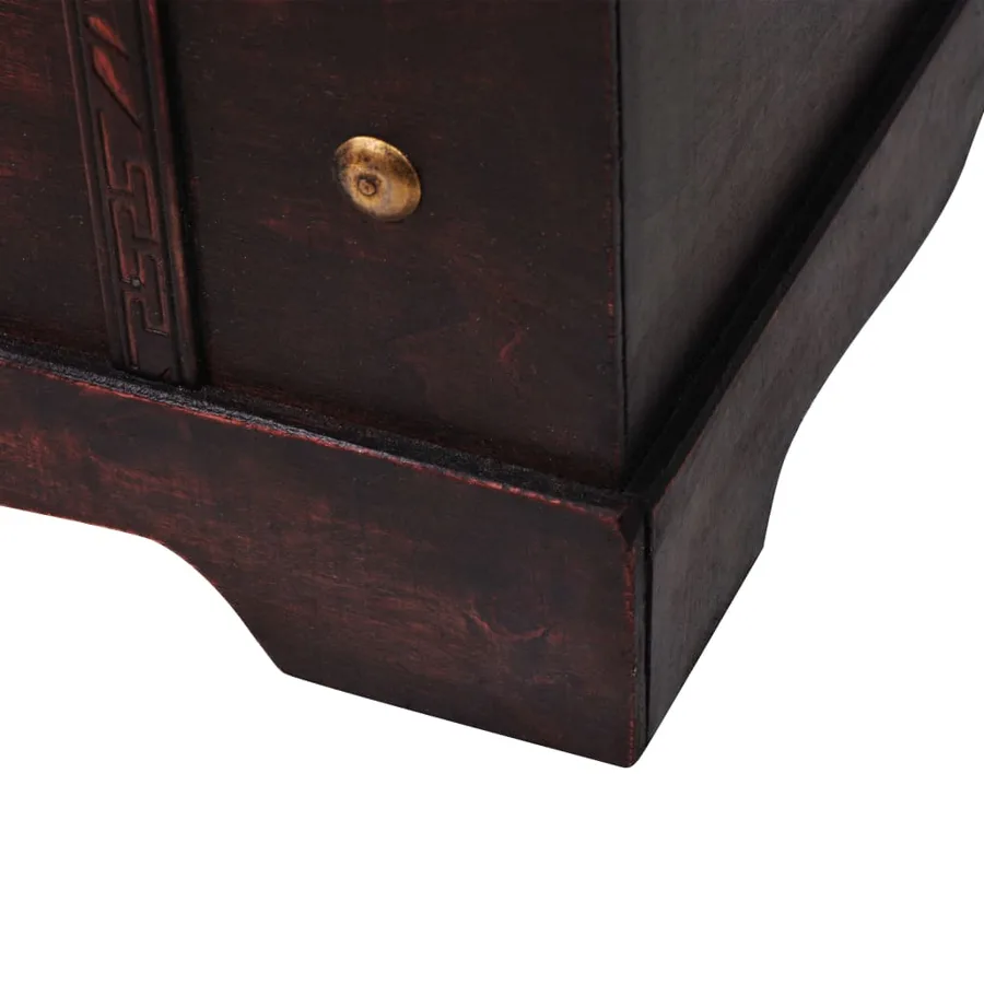 Coffre vintage de rangement bois 66 x 38 x 40 cm - 6