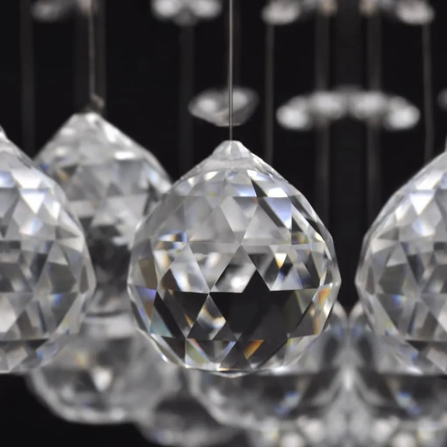 Plafonnier avec perles en verre cristal Étincelant Blanc 8 x G9 29 cm - 7