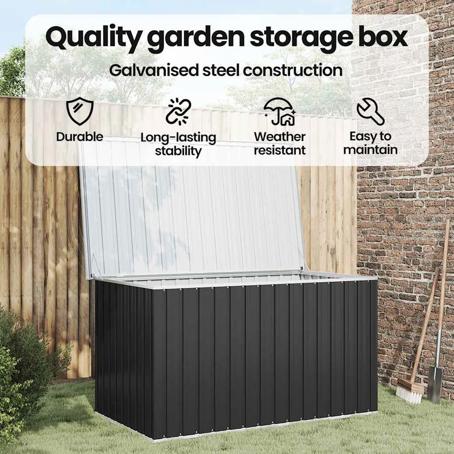 Boîte de rangement de jardin Anthracite 171x99x93 cm - 12
