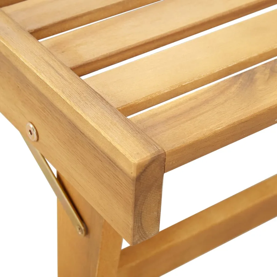 Chaise longue pliante avec coussin Bois d'acacia solide - 7