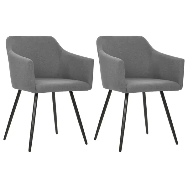 Chaises à manger lot de 2 gris clair tissu