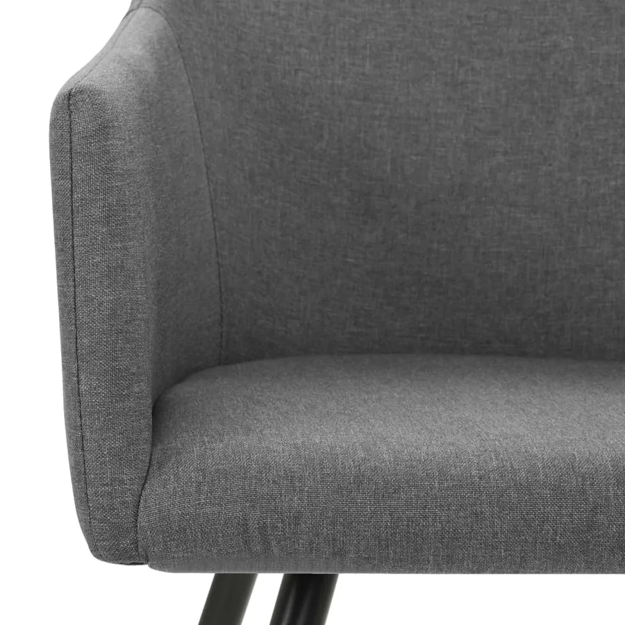 Chaises à manger lot de 2 gris clair tissu - 5