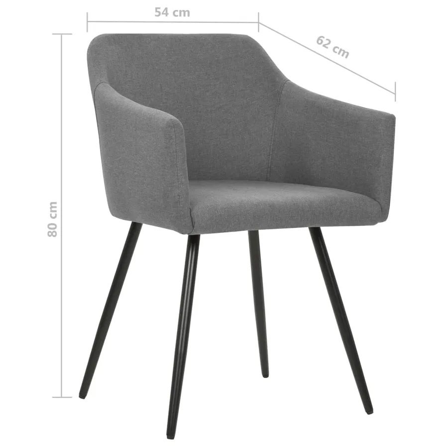 Chaises à manger lot de 2 gris clair tissu - 7
