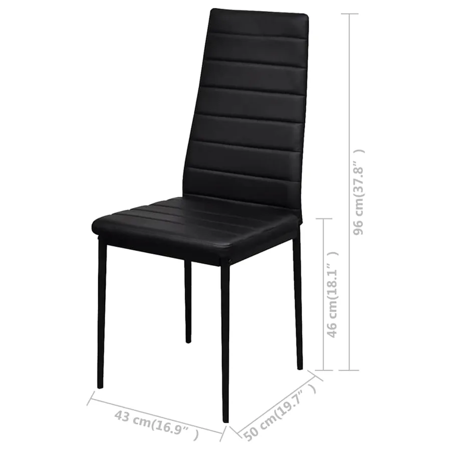 Ensemble de salle à manger 5 pcs Cuir synthétique Noir - 6