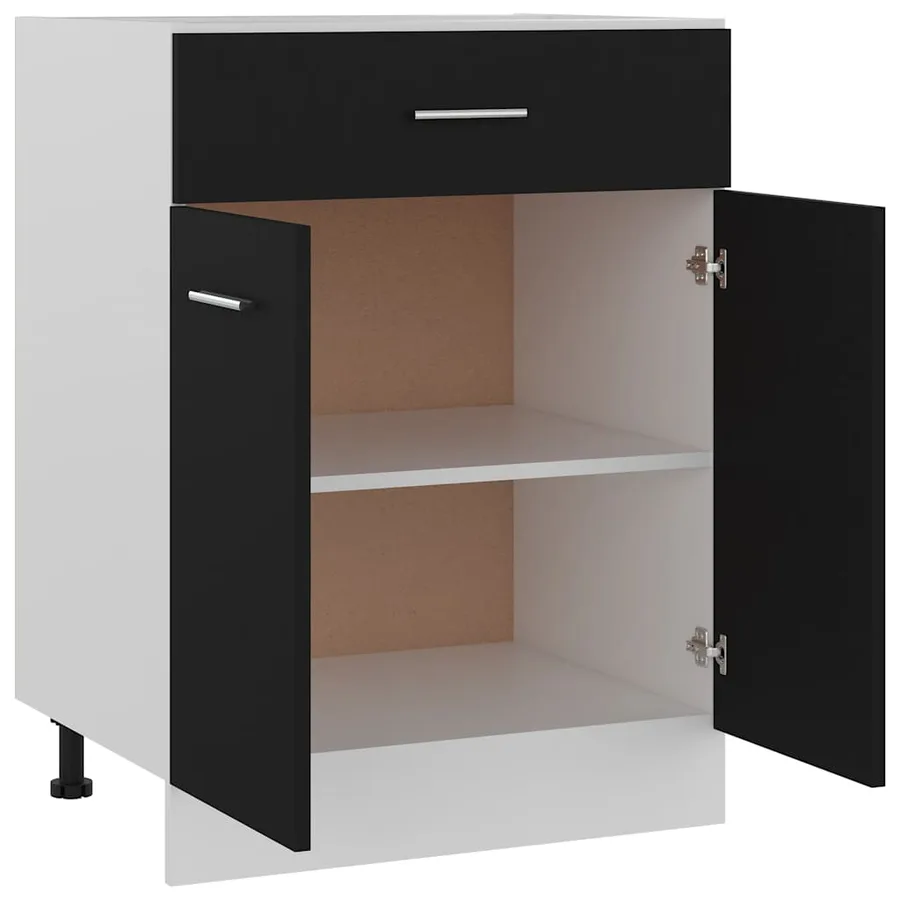 Armoire à tiroirs "Lyon" Noir 60 x 46 x 81,5 cm Bois d'ingénierie - 4