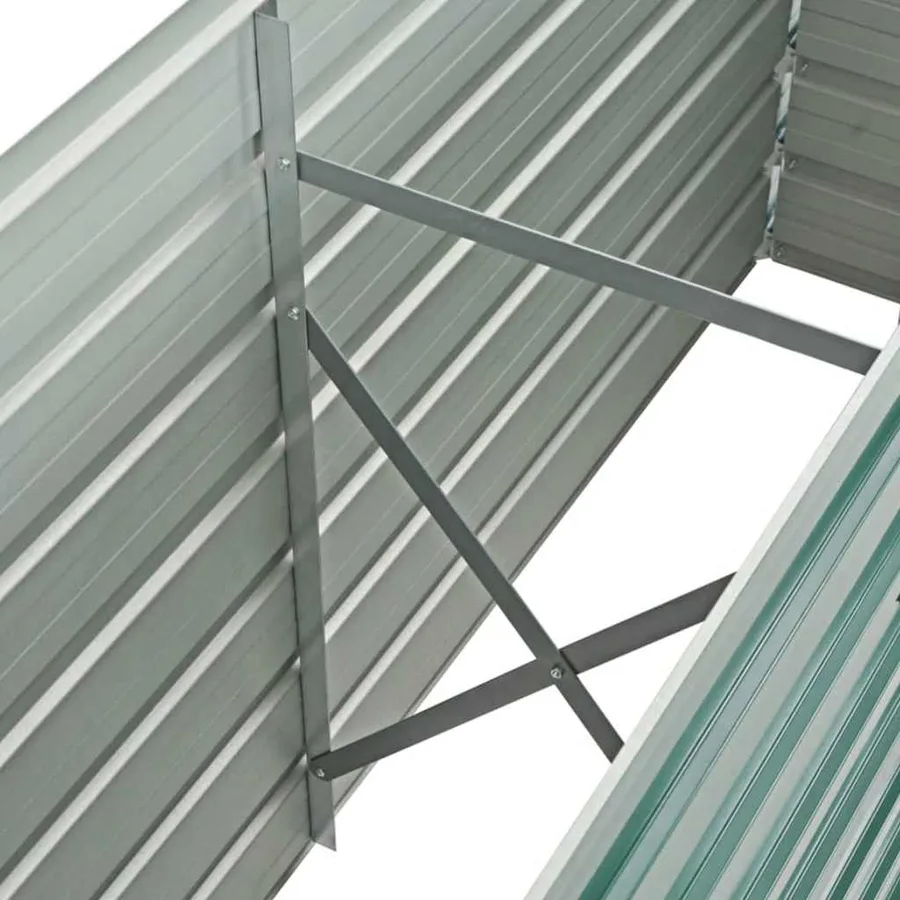 Lit surélevé de jardin Acier galvanisé 160x40x77 cm Vert - 6