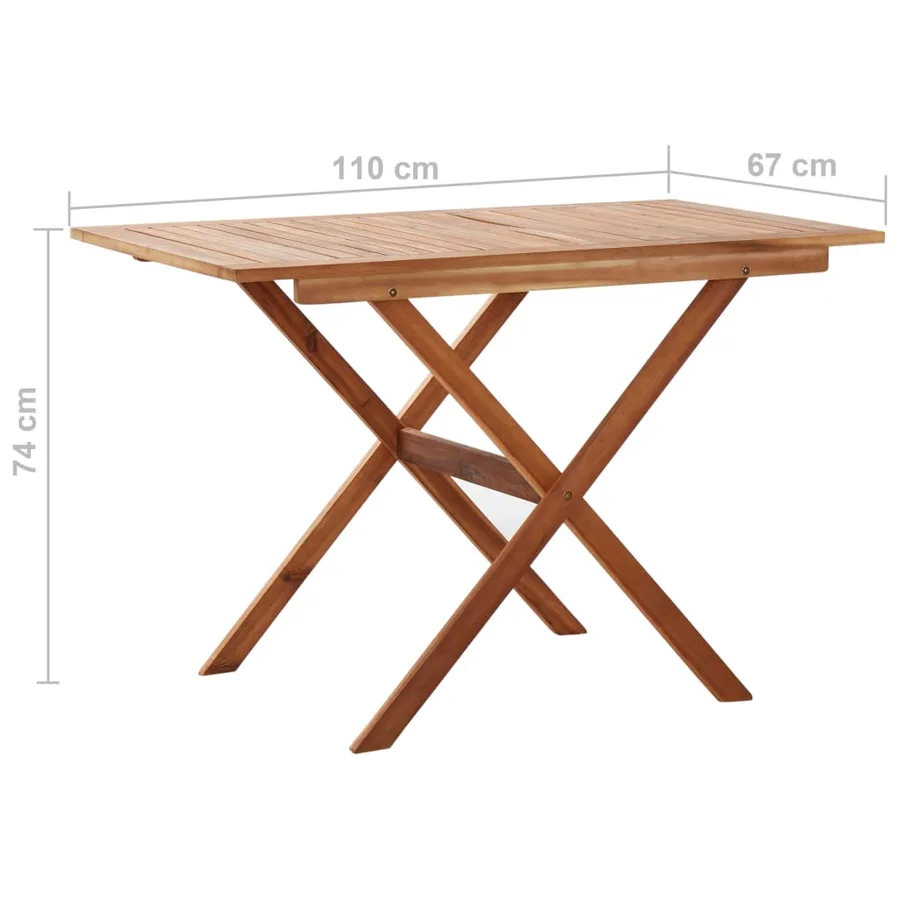 Table de jardin 110x67x74 cm Bois d'acacia massif - 6