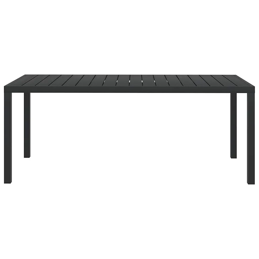Table de jardin Noir 185 x 90 x 74 cm Aluminium et WPC - 2