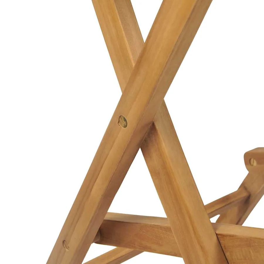 Tabourets pliables de bar d'extérieur lot de 2 bois teck solide - 8