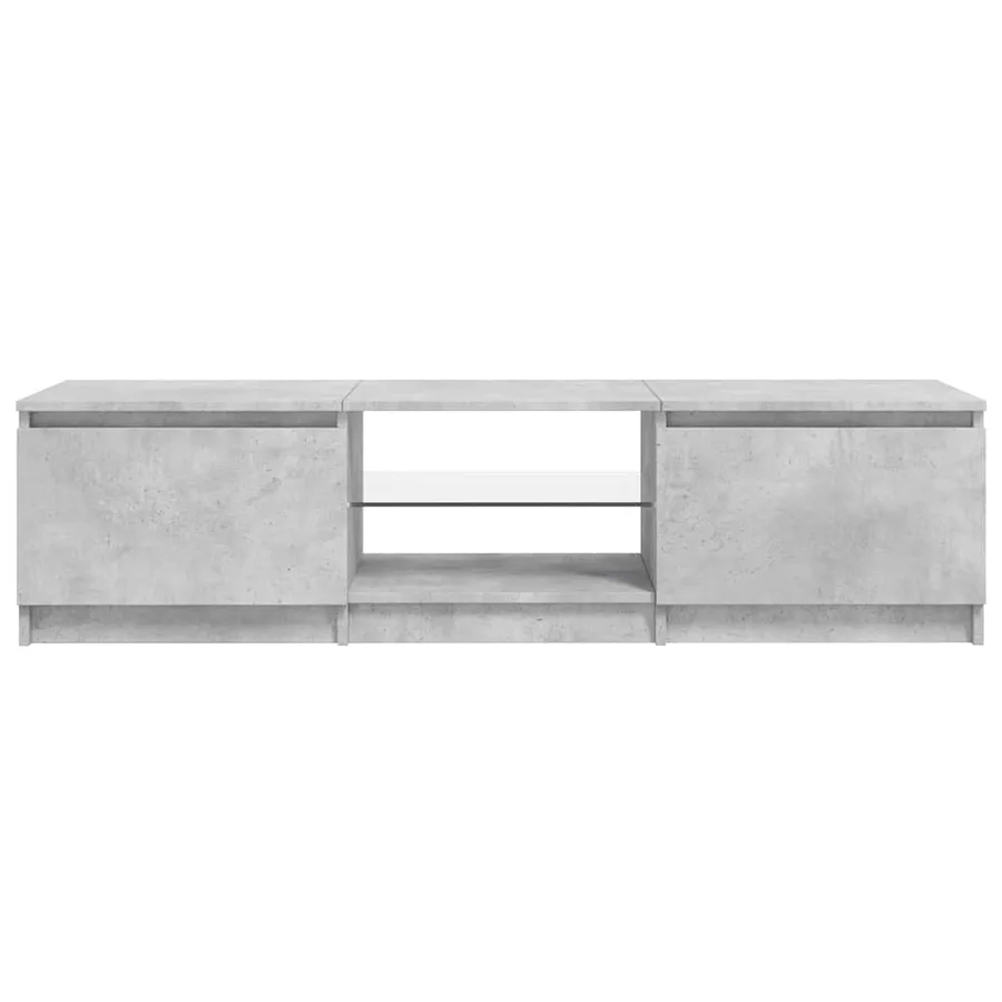 Meuble TV avec lumières LED gris béton 140x40x36 cm - 10