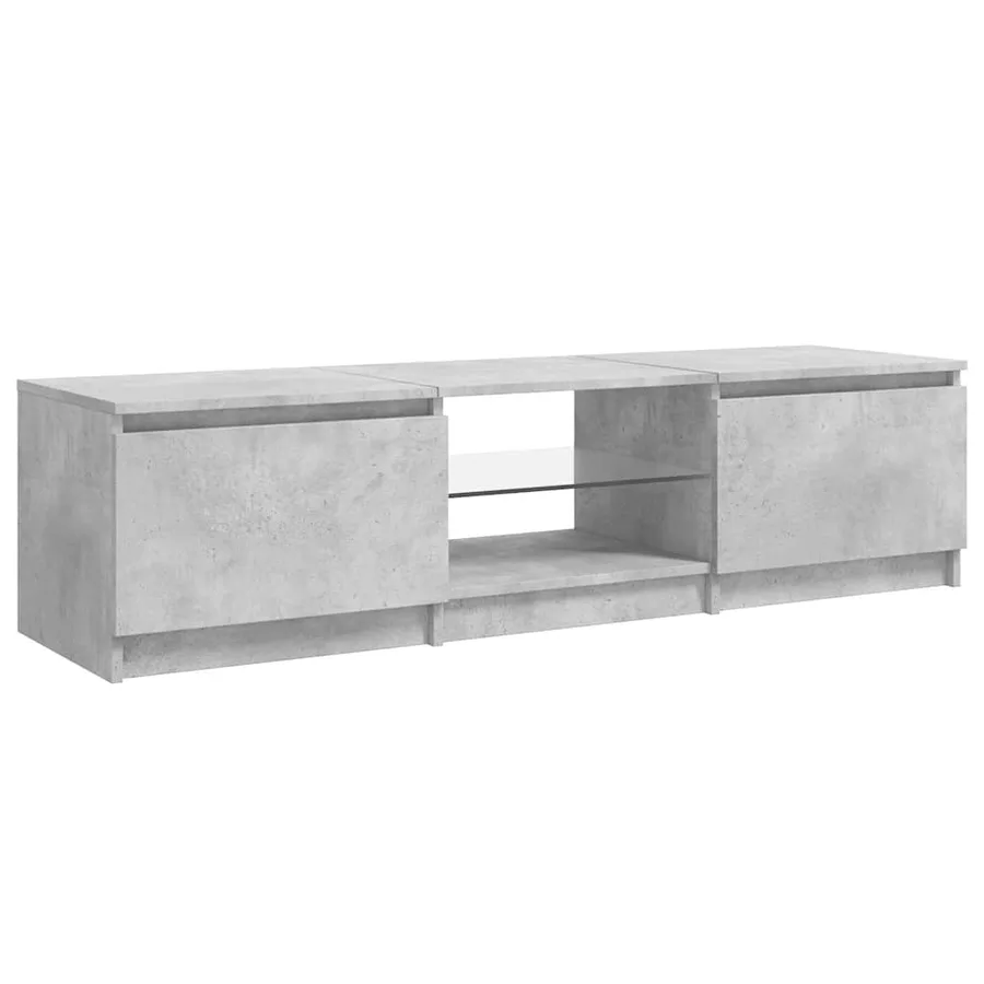 Meuble TV avec lumières LED gris béton 140x40x36 cm - 8