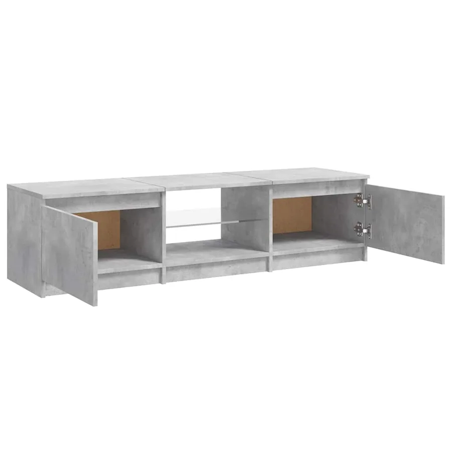 Meuble TV avec lumières LED gris béton 140x40x36 cm - 9