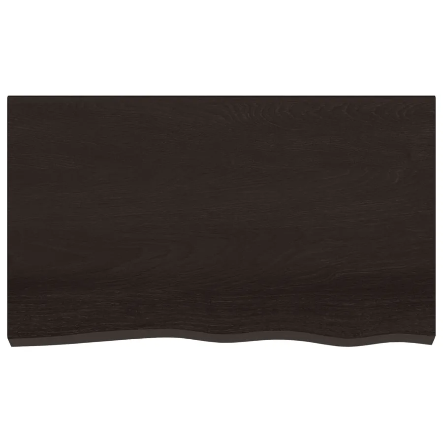 Étagère murale marron foncé 100x60x2cm bois chêne massif traité - 4