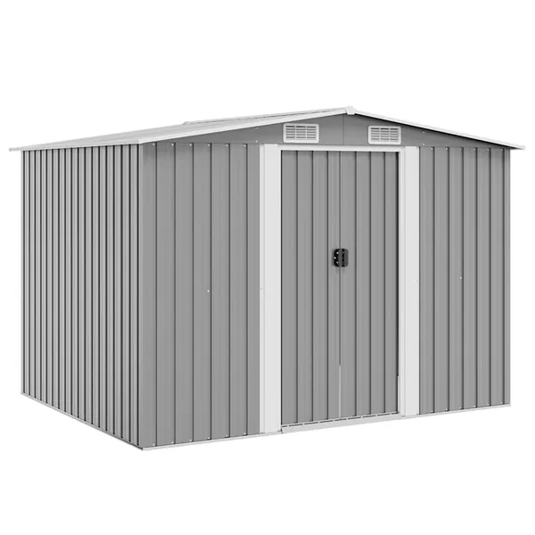 Abri de stockage pour jardin métal gris 257x205x178 cm