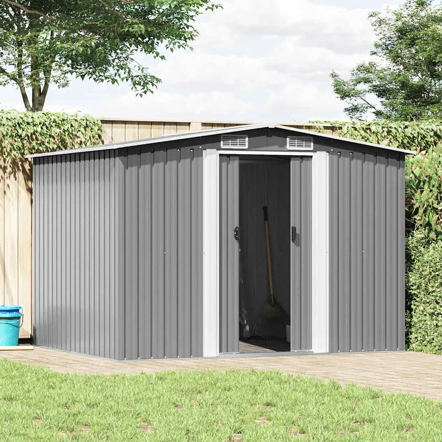 Abri de stockage pour jardin métal gris 257x205x178 cm - 2