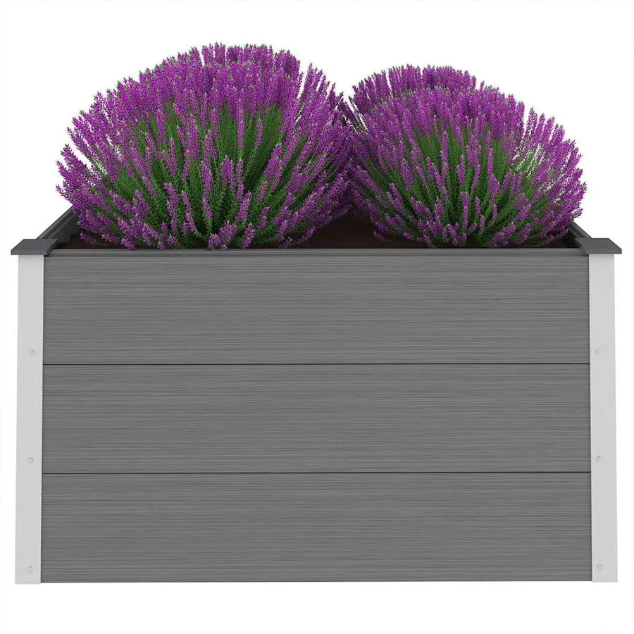 Lit surélevé de jardin WPC 100x100x54 cm Gris - 3