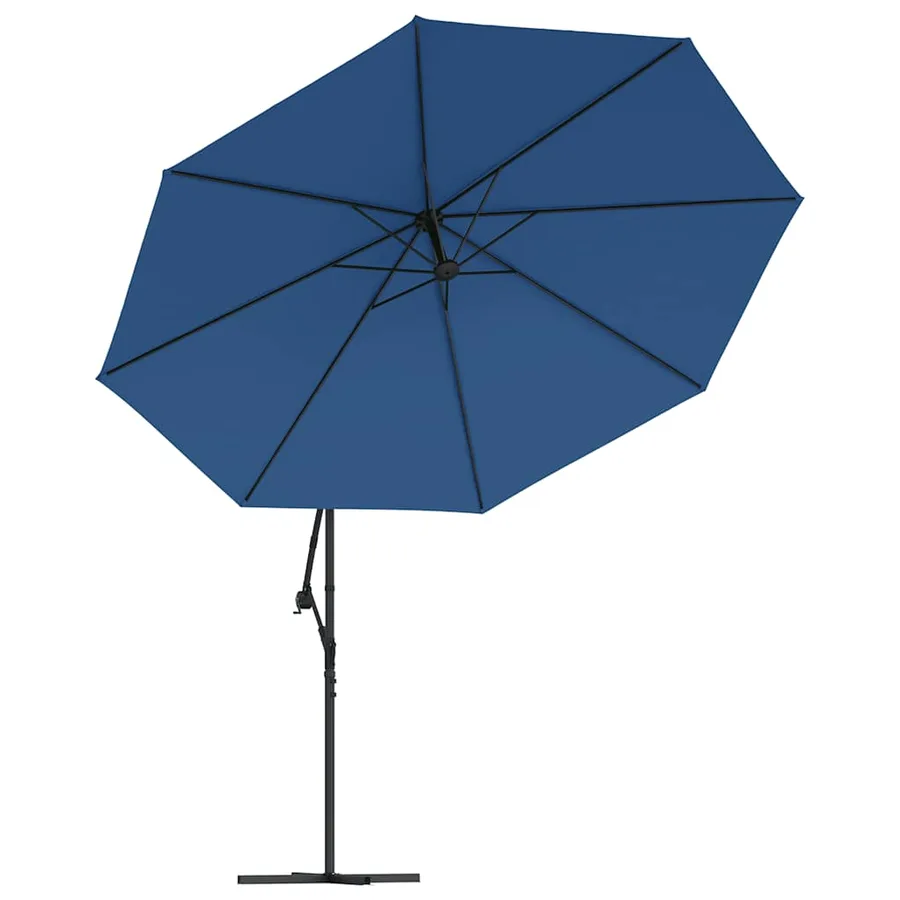 Parasol de jardin en porte-à-faux avec mât en aluminium bleu - 4