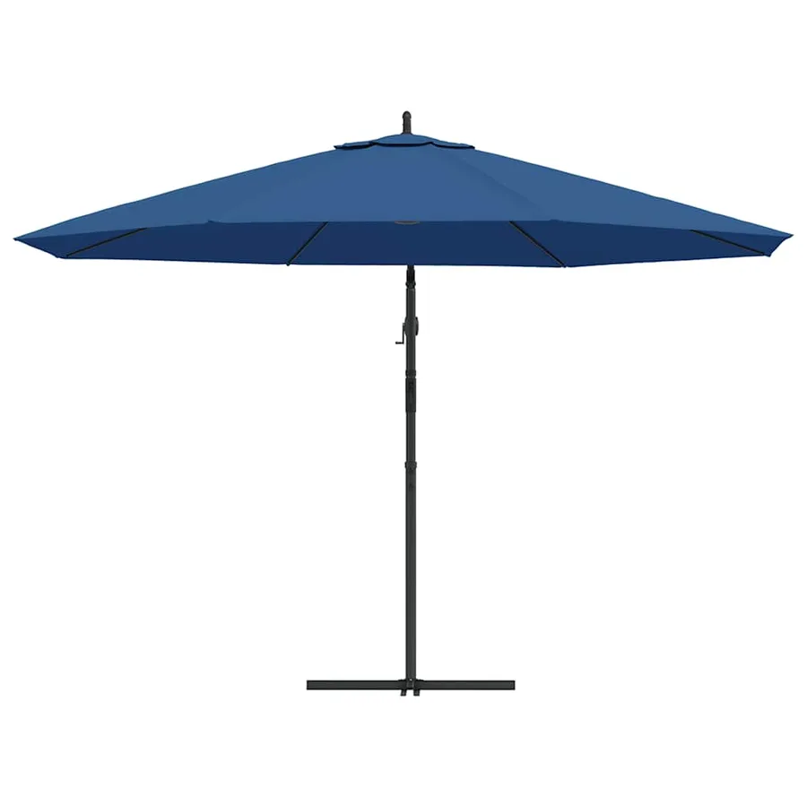 Parasol de jardin en porte-à-faux avec mât en aluminium bleu - 5