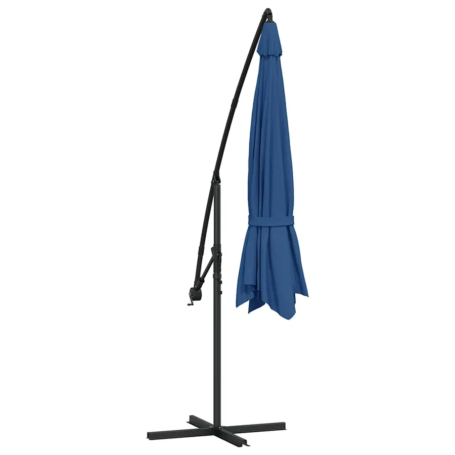 Parasol de jardin en porte-à-faux avec mât en aluminium bleu - 6