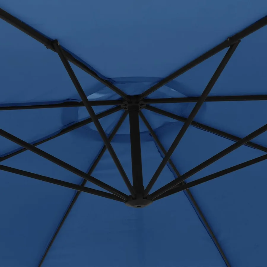 Parasol de jardin en porte-à-faux avec mât en aluminium bleu - 7