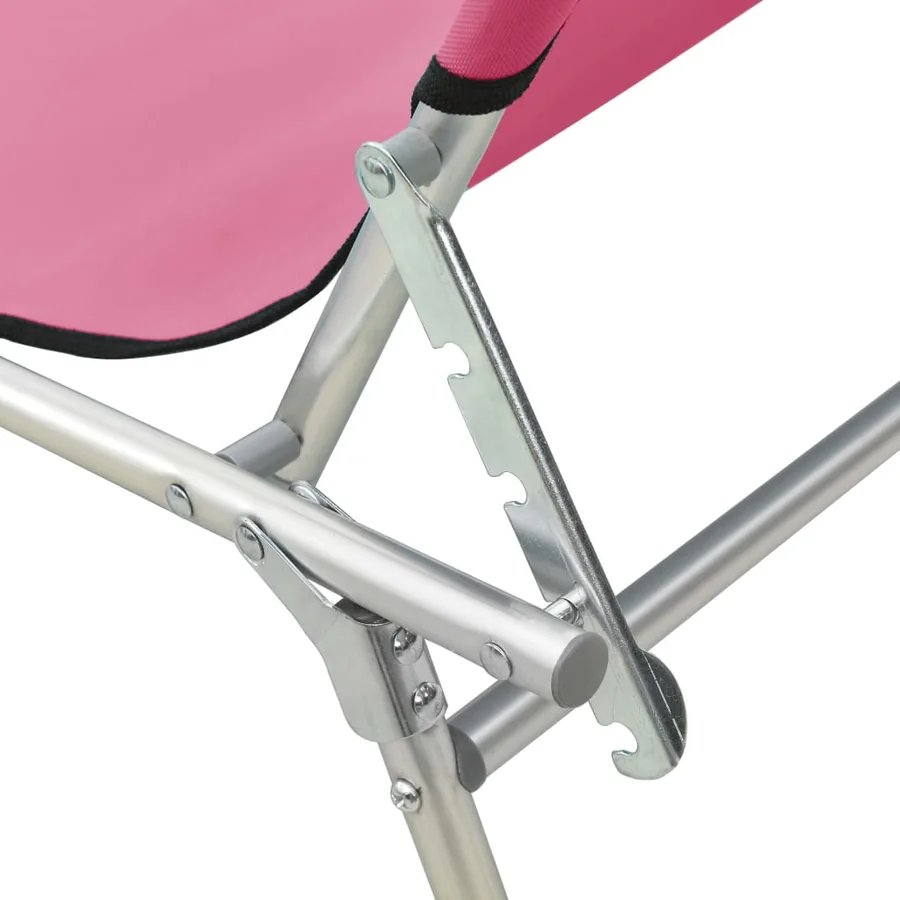 Chaise longue pliable avec auvent Noir Aluminium - 38