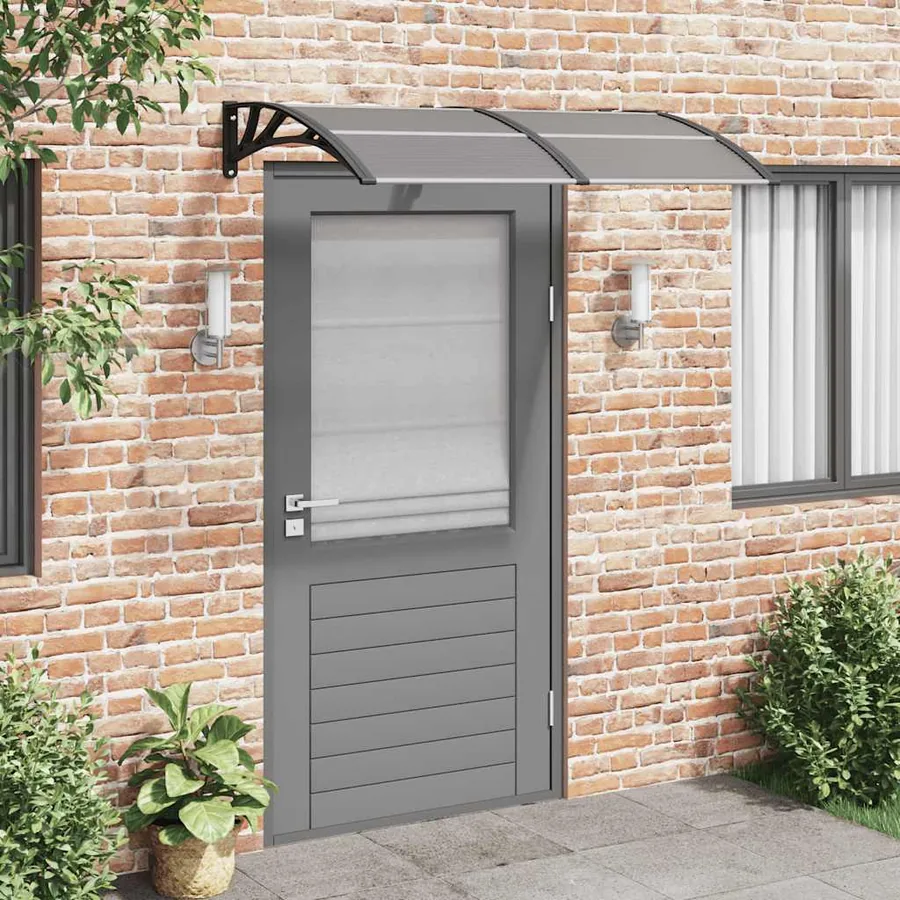 Auvent de porte Noir 150x75 cm Polycarbonate