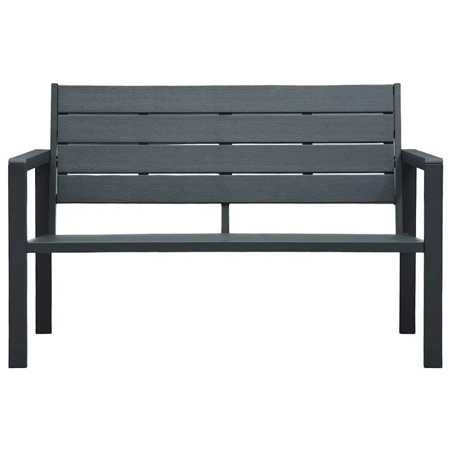 Banc de jardin 120 cm PEHD Gris Aspect de bois - 2