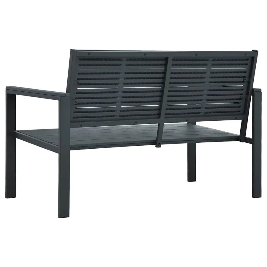 Banc de jardin 120 cm PEHD Gris Aspect de bois - 4