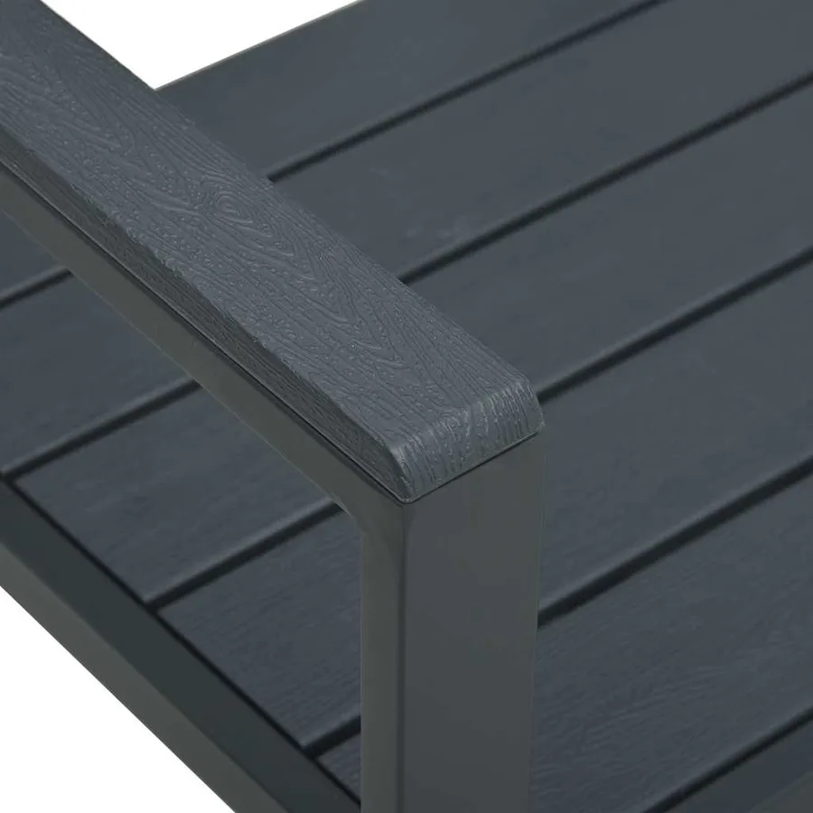 Banc de jardin 120 cm PEHD Gris Aspect de bois - 5