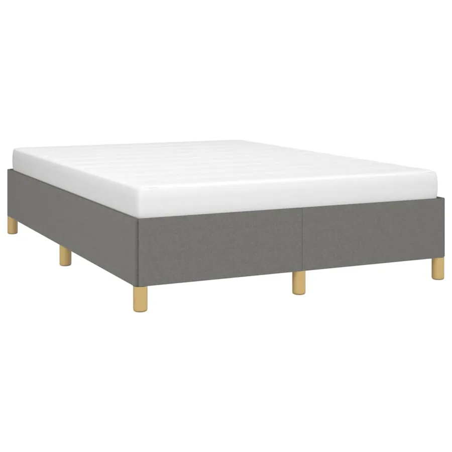 Cadre de lit sans matelas gris foncé 140x200 cm tissu - 3