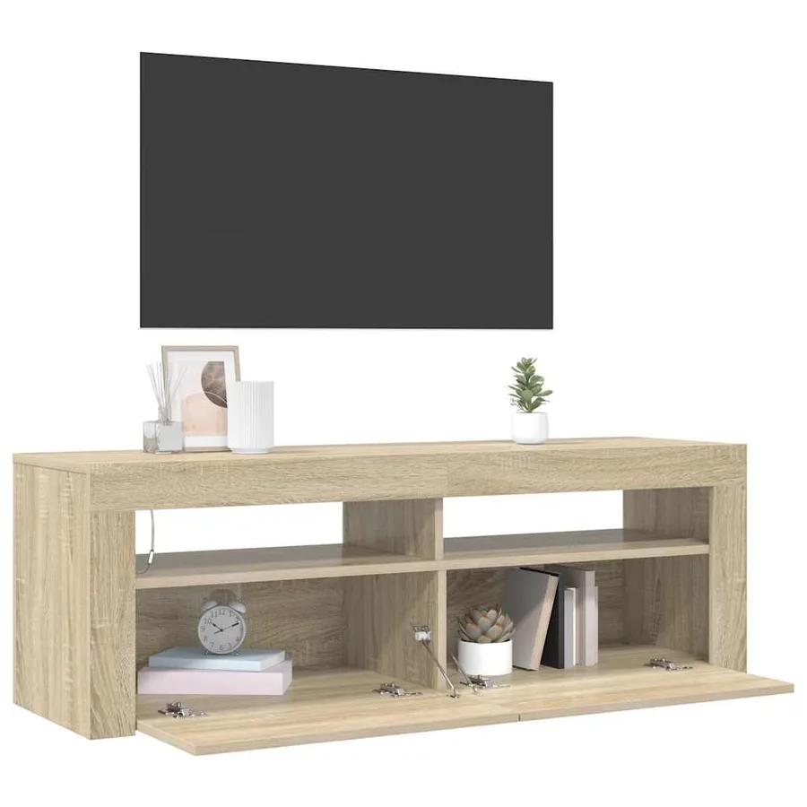 Meuble TV avec lumières LED chêne sonoma 120x35x40 cm - 7