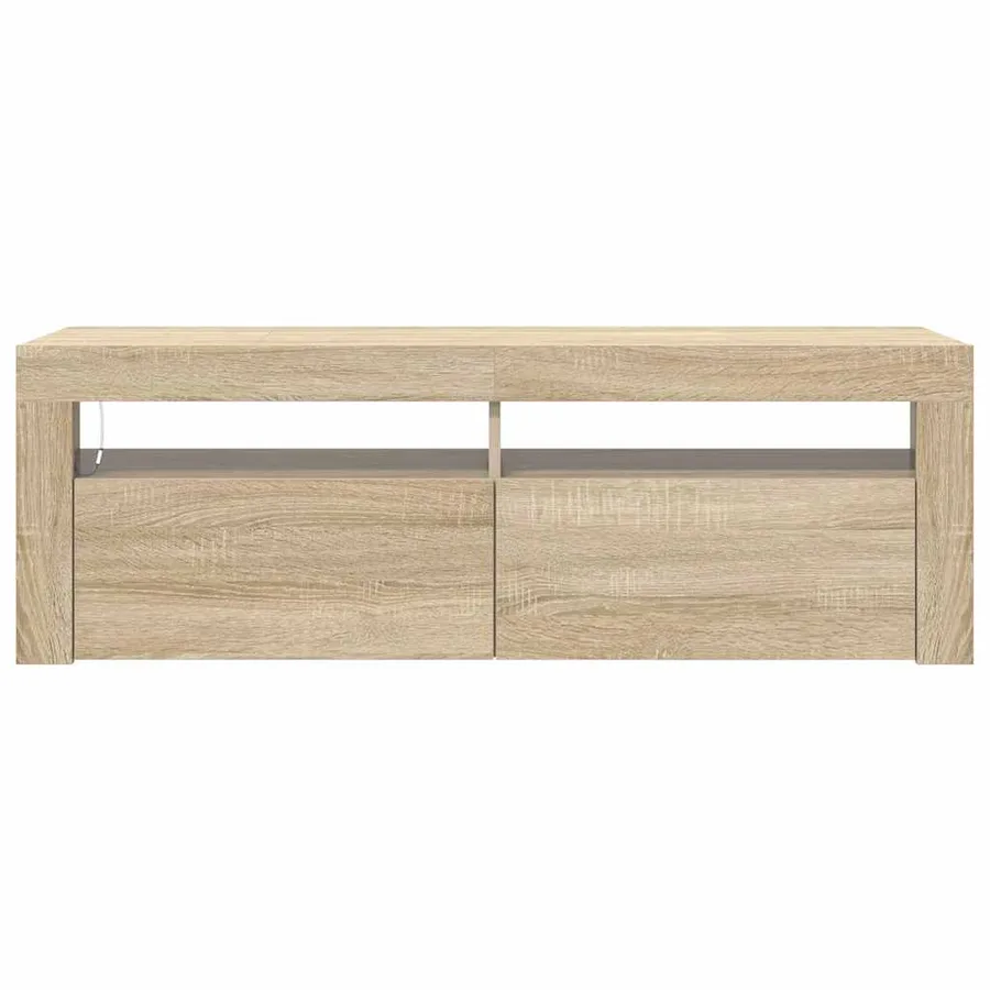 Meuble TV avec lumières LED chêne sonoma 120x35x40 cm - 8