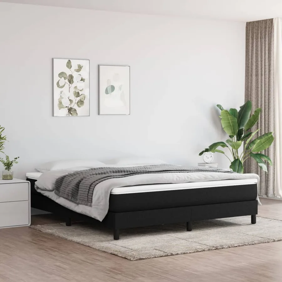 Matelas de lit à ressorts ensachés fermeté moyenne Noir 160x200x20 cm Tissu