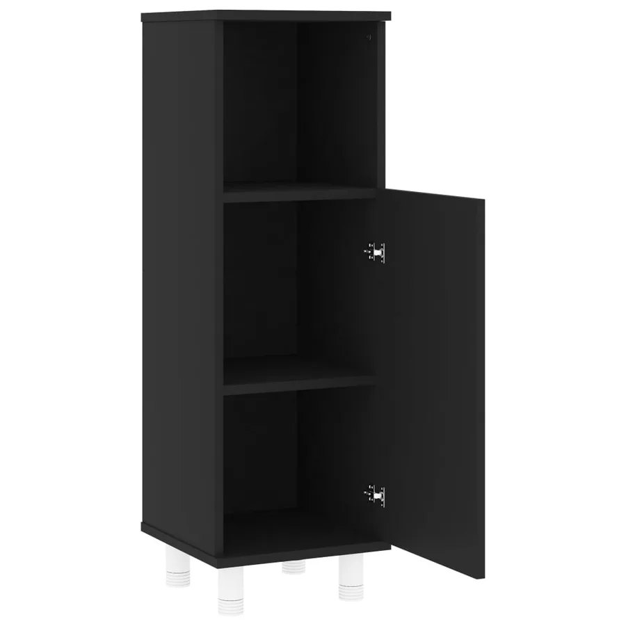 Armoire de salle de bain Noir 30x30x95 cm Aggloméré - 4