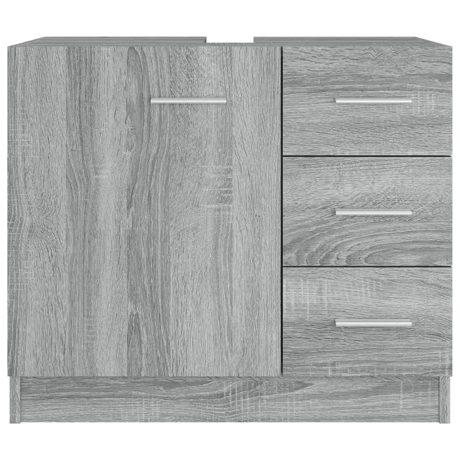 Armoire de lavabo Sonoma gris 63x30x54 cm Bois d'ingénierie - 3