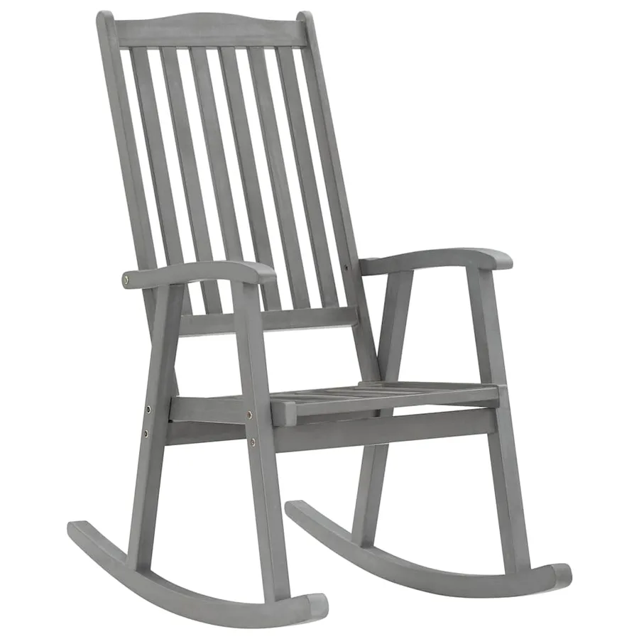 Chaise à bascule avec coussins Bois d'acacia massif - 2