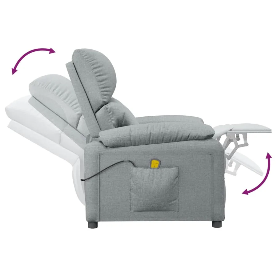 Fauteuil de massage Gris clair Tissu - 7