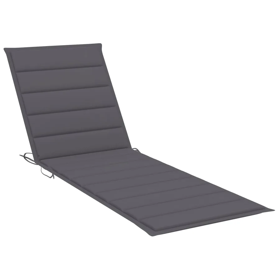 Chaise longue avec coussin anthracite Bois de pin imprégné - 4