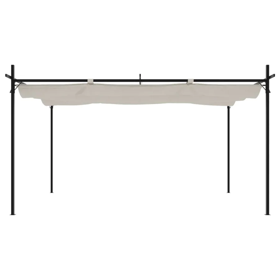 Pergola avec toit rétractable crème 395x292x230 cm - 3