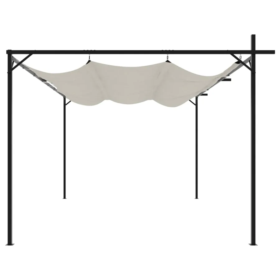 Pergola avec toit rétractable crème 395x292x230 cm - 4
