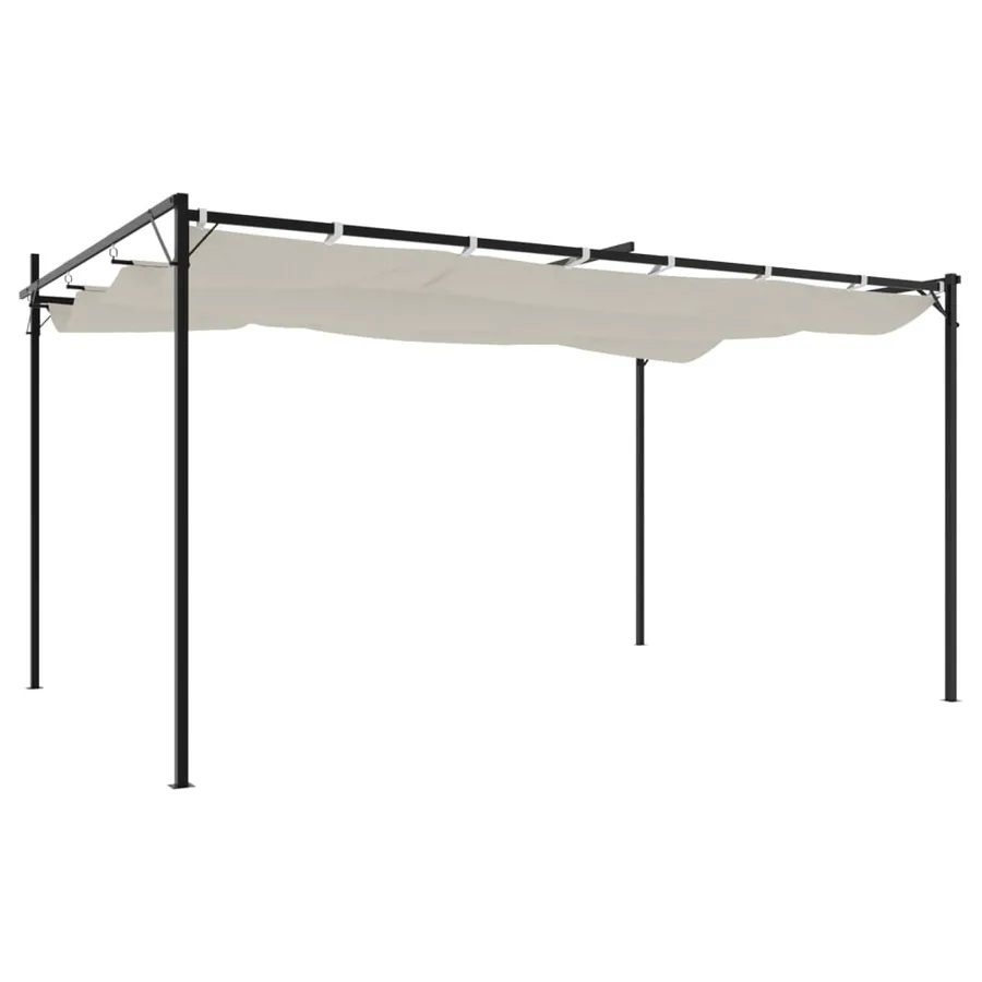 Pergola avec toit rétractable crème 395x292x230 cm - 5