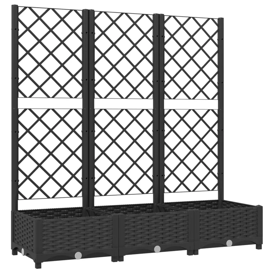 Jardinière avec treillis Noir 120 x 40 x 121,5 cm PP - 2