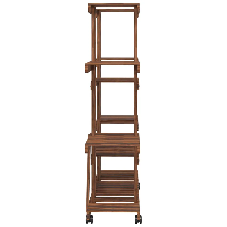 Support à fleurs avec roues 110x25x115 cm bois massif de sapin - 5