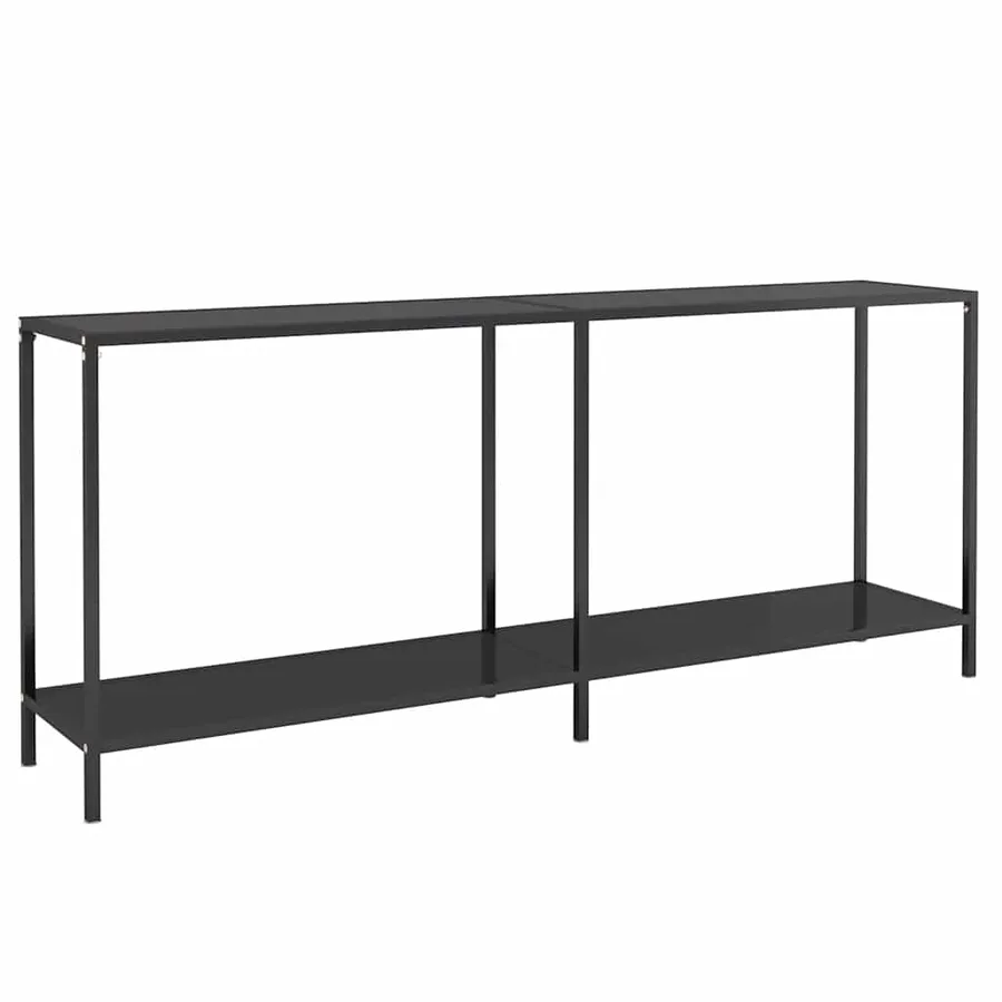Table console Noir 180x35x75,5 cm Verre trempé - 2
