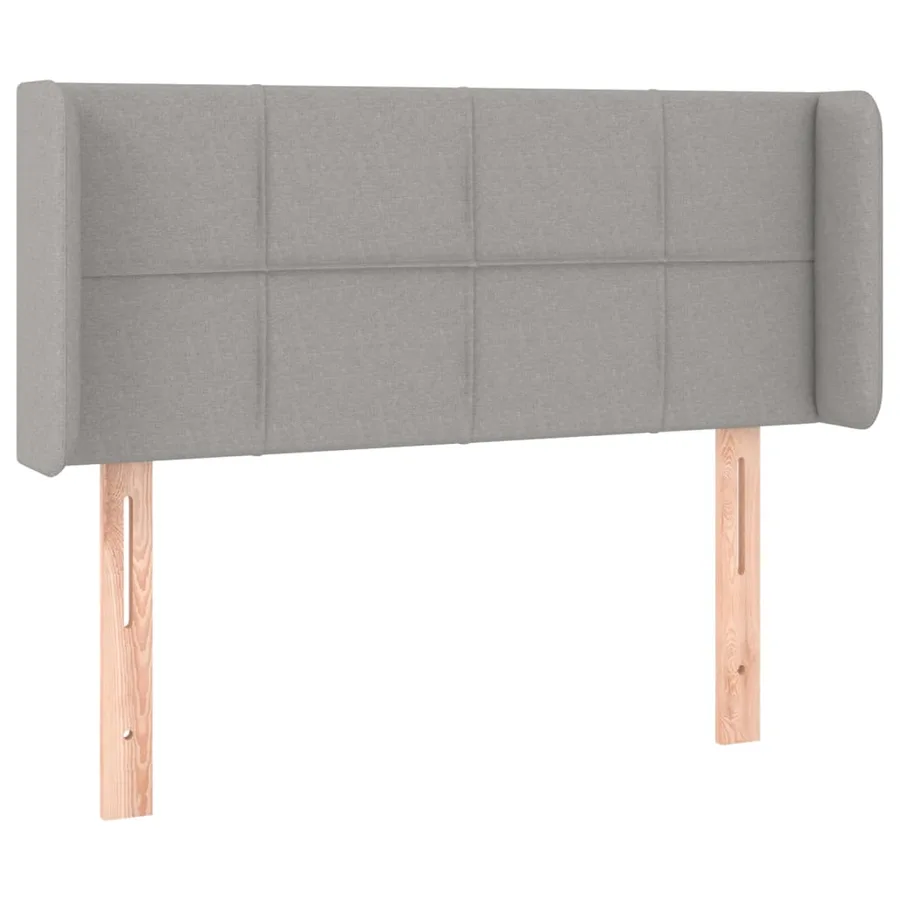 Tête de lit avec oreilles Gris clair 93x16x78/88 cm Tissu - 2