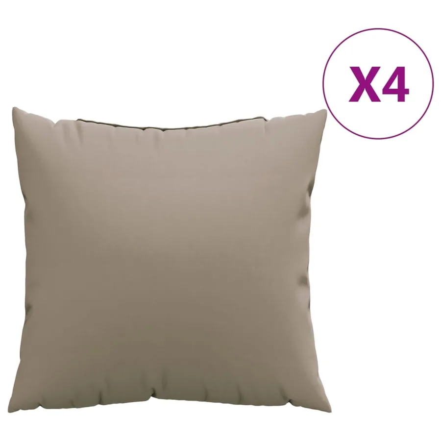 Coussins de canapé lot de 4 taupe 50x50 cm tissu - 2
