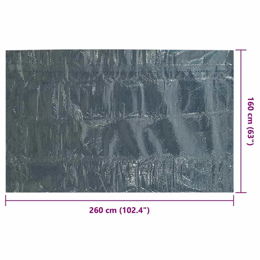 Film solaire de piscine flottant PE 260x160 cm Noir et bleu - 6