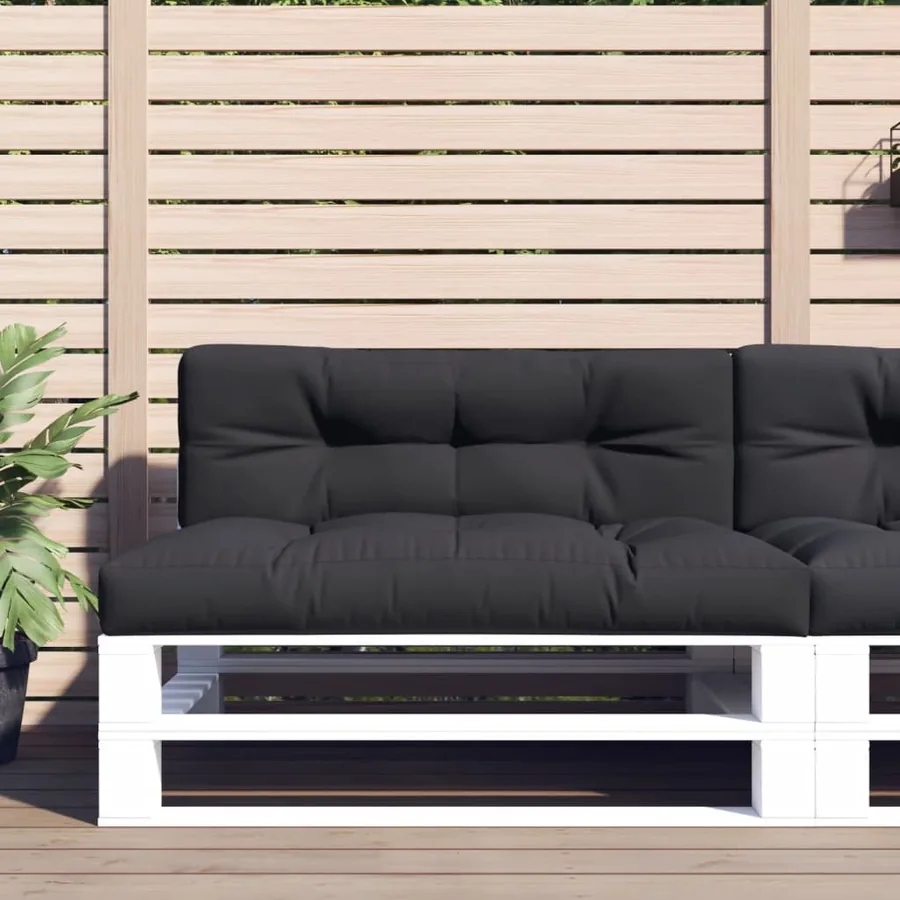 Coussin de palette noir 120x40x12 cm tissu