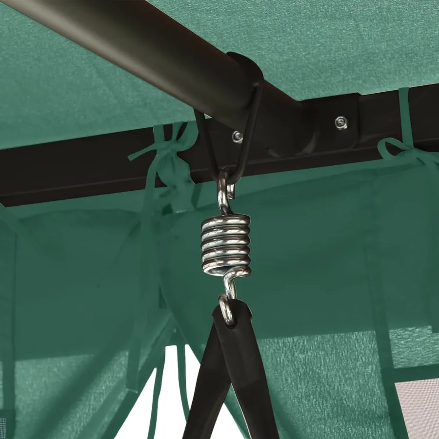Tonnelle de jardin banc pivotant convertible vert tissu acier - 8